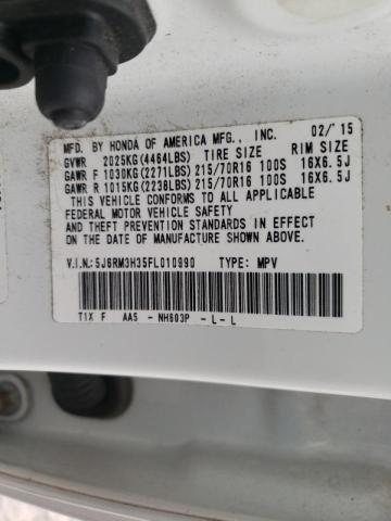 Photo 10 from auction – 2015 HONDA CR-V LX with VIN 5J6RM3H35FL010990