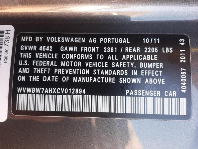 Photo 10 from auction – 2012 VOLKSWAGEN EOS KOMFOR with VIN WVWBW7AHXCV012894