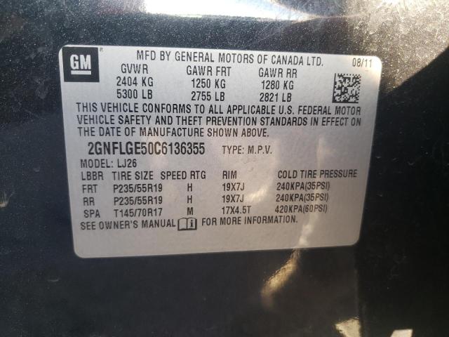 Photo 10 from auction – 2012 CHEVROLET EQUINOX LT with VIN 2GNFLGE50C6136355