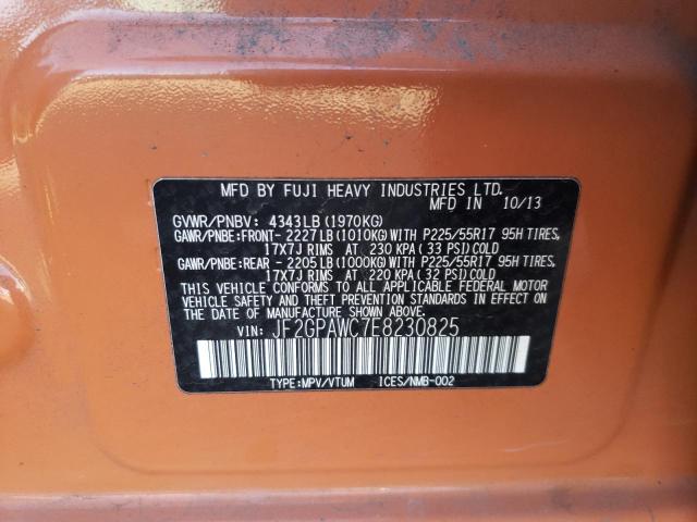 Photo 10 from auction – 2014 SUBARU XV CROSSTR with VIN JF2GPAWC7E8230825