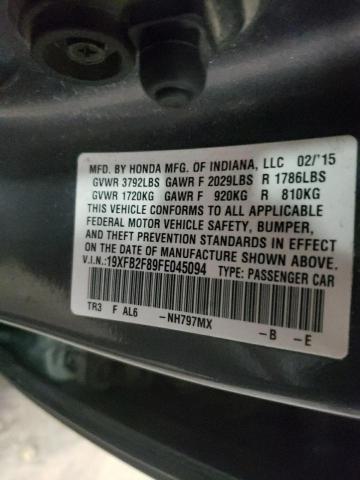 Photo 10 from auction – 2015 HONDA CIVIC EX with VIN 19XFB2F89FE045094
