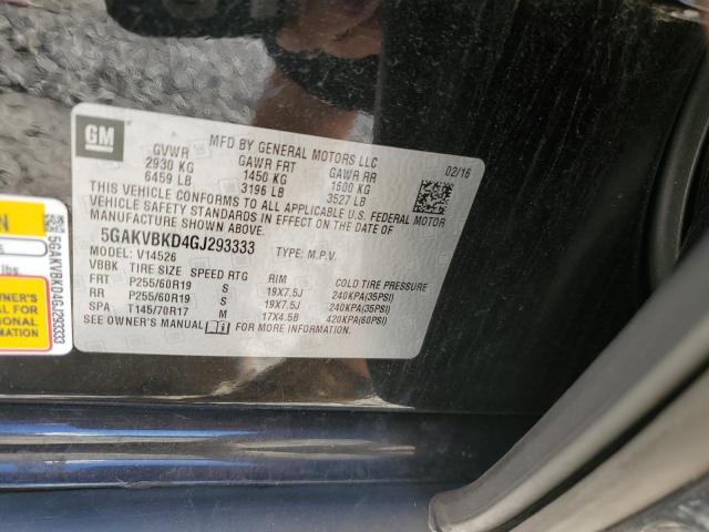 Photo 10 from auction – 2016 BUICK ENCLAVE with VIN 5GAKVBKD4GJ293333