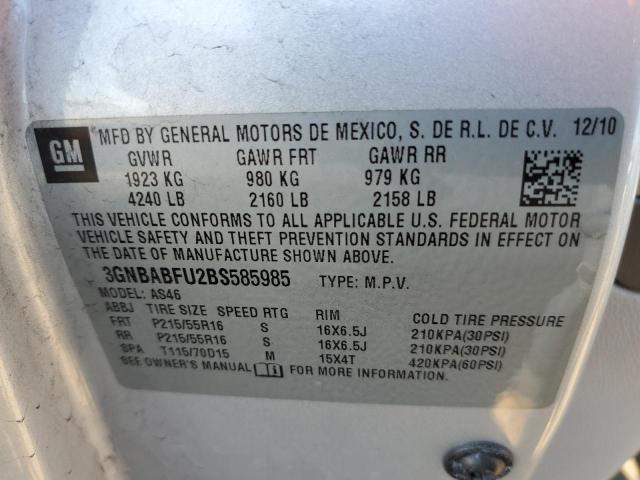 Photo 10 from auction – 2011 CHEVROLET HHR LT with VIN 3GNBABFU2BS585985