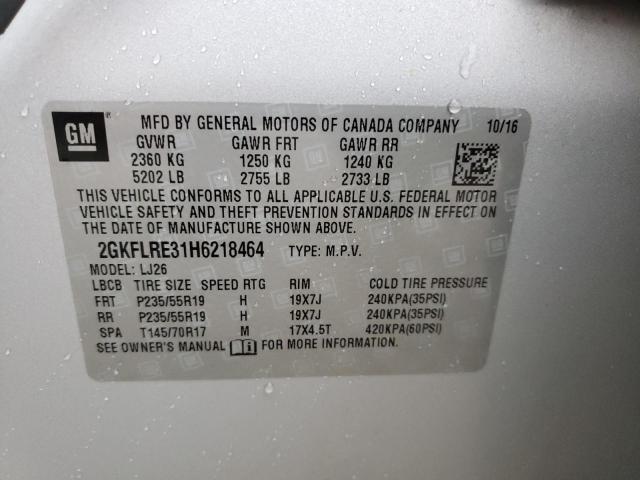 Photo 10 from auction – 2017 GMC TERRAIN DE with VIN 2GKFLRE31H6218464
