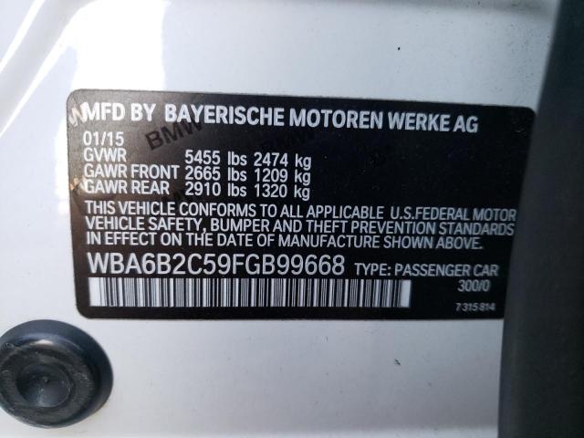 Photo 10 from auction – 2015 BMW 650 I GRAN with VIN WBA6B2C59FGB99668