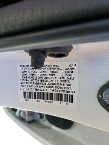 Photo 10 from auction – 2018 HONDA CIVIC LX with VIN 2HGFC2F58JH509610