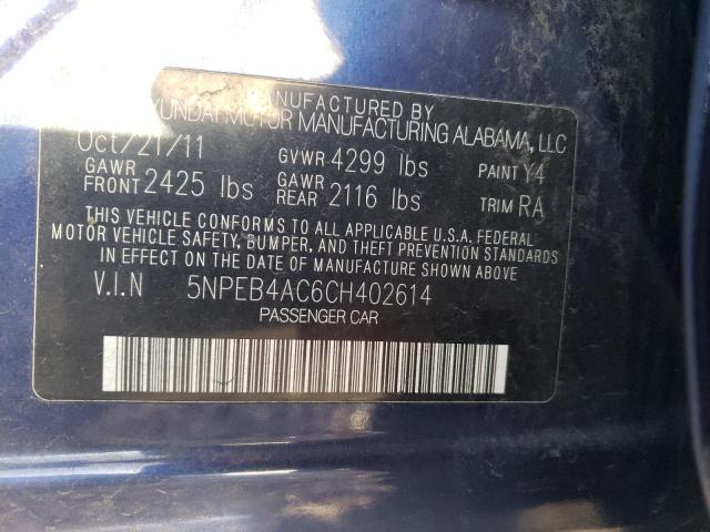 Photo 10 from auction – 2012 HYUNDAI SONATA GLS with VIN 5NPEB4AC6CH402614
