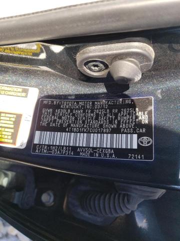 Photo 10 from auction – 2012 TOYOTA CAMRY HYBR with VIN 4T1BD1FK7CU017897