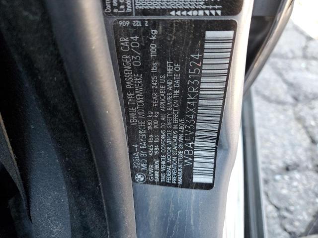 Photo 10 from auction – 2004 BMW 325 I with VIN WBAEV334X4KR31524