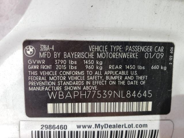 Photo 10 from auction – 2009 BMW 328 I with VIN WBAPH77539NL84645