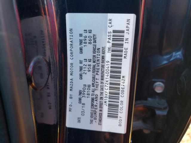 Photo 10 from auction – 2019 MAZDA CX-3 TOURI with VIN JM1DKFC72K1400419