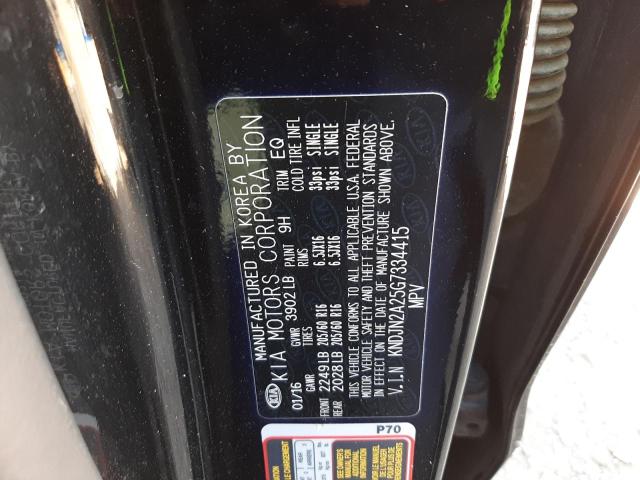 Photo 10 from auction – 2016 KIA SOUL with VIN KNDJN2A25G7334415