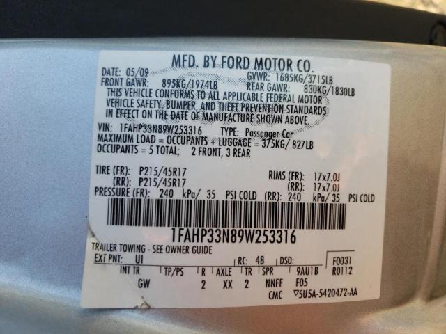 Photo 10 from auction – 2009 FORD FOCUS SES with VIN 1FAHP33N89W253316