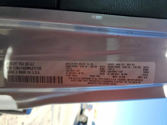Photo 10 from auction – 2021 JEEP GLADIATOR with VIN 1C6HJTAG9ML517130