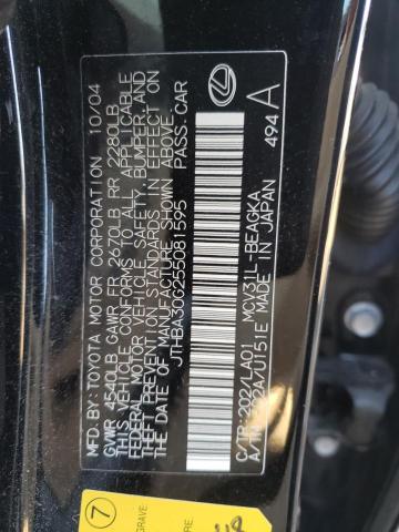 Photo 10 from auction – 2005 LEXUS ES 330 with VIN JTHBA30G255081595