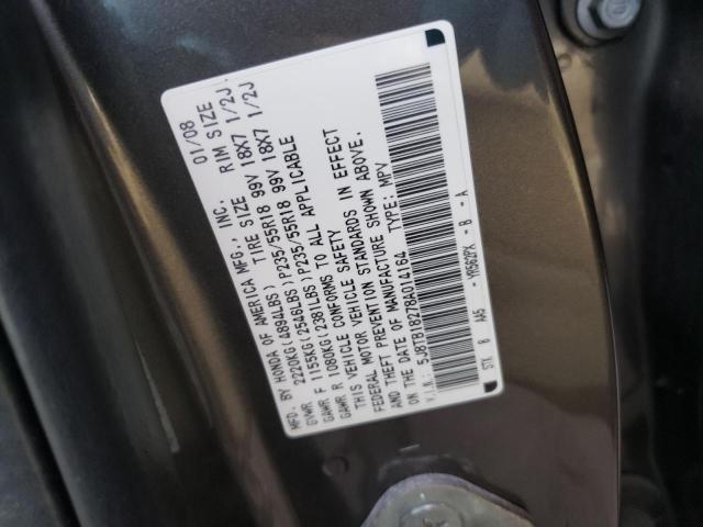 Photo 10 from auction – 2008 ACURA RDX with VIN 5J8TB18278A014164