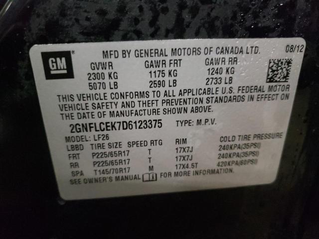 Foto 10 de la subasta – 2013 CHEVROLET EQUINOX LS con VIN 2GNFLCEK7D6123375