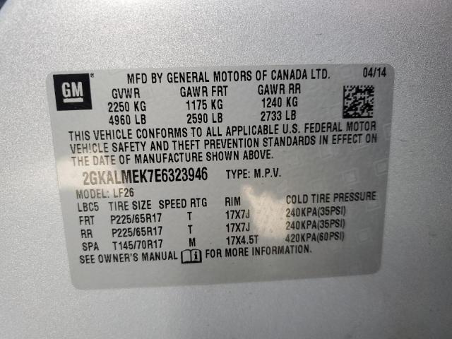 Photo 10 from auction – 2014 GMC TERRAIN SL with VIN 2GKALMEK7E6323946