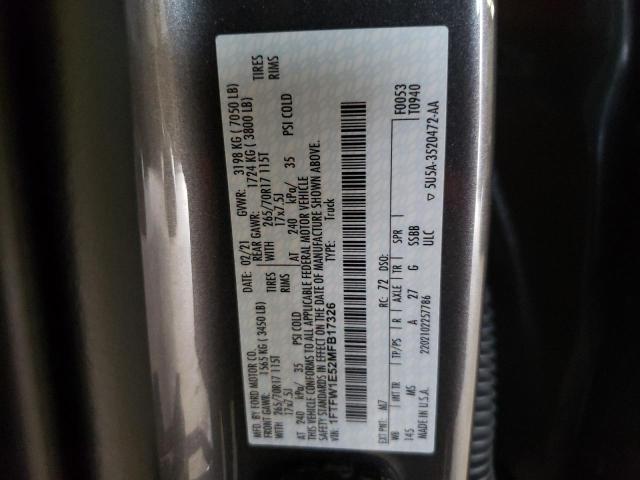 Photo 10 from auction – 2021 FORD F150 SUPER with VIN 1FTFW1E52MFB17326