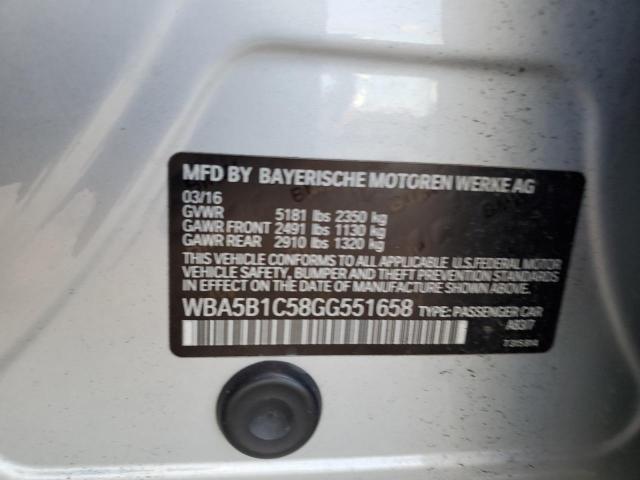 Photo 10 from auction – 2016 BMW 535 I with VIN WBA5B1C58GG551658
