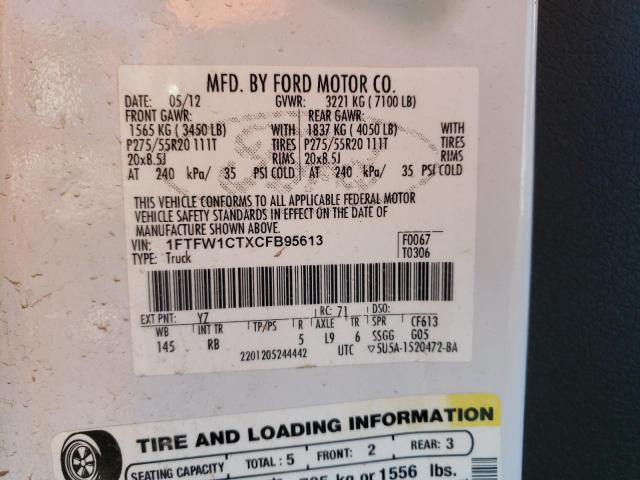 Photo 10 from auction – 2012 FORD F150 SUPER with VIN 1FTFW1CTXCFB95613