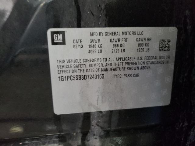 Photo 10 from auction – 2013 CHEVROLET CRUZE LT with VIN 1G1PC5SB3D7240165