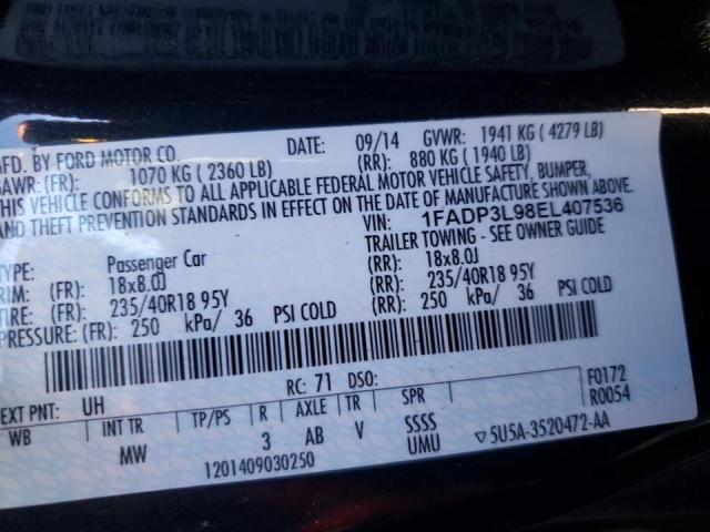 Photo 10 from auction – 2014 FORD FOCUS ST with VIN 1FADP3L98EL407536