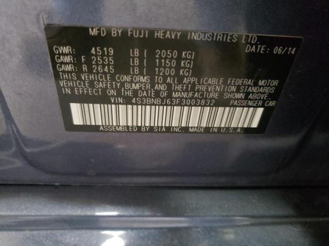Photo 10 from auction – 2015 SUBARU LEGACY 2.5 with VIN 4S3BNBJ63F3003832
