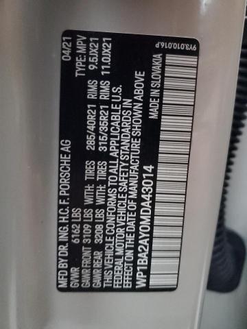 Photo 10 from auction – 2021 PORSCHE CAYENNE CO with VIN WP1BA2AY0MDA43014