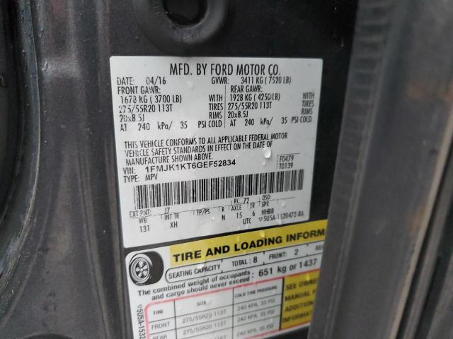 Photo 10 from auction – 2016 FORD EXPEDITION with VIN 1FMJK1KT6GEF52834