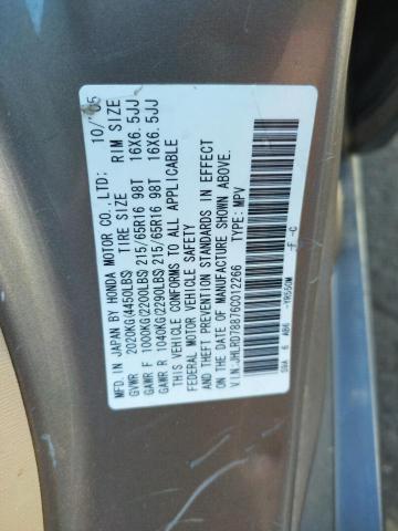 Photo 10 from auction – 2006 HONDA CR-V EX with VIN JHLRD78876C012266