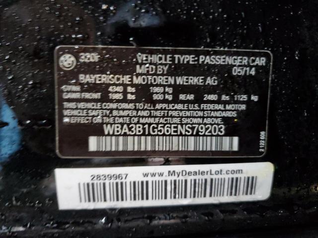 Photo 10 from auction – 2014 BMW 320 I with VIN WBA3B1G56ENS79203