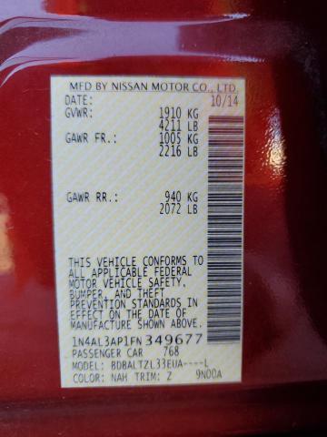 Photo 10 from auction – 2015 NISSAN ALTIMA 2.5 with VIN 1N4AL3AP1FN349677
