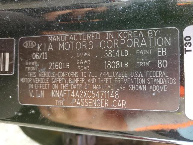 Photo 10 from auction – 2012 KIA FORTE LX with VIN KNAFT4A2XC5471148