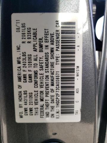 Photo 10 from auction – 2012 HONDA ACCORD EX with VIN 1HGCP2F73CA008571