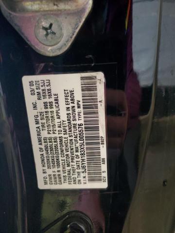 Photo 10 from auction – 2005 HONDA ELEMENT LX with VIN 5J6YH183X5L005576