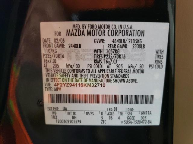 Photo 10 from auction – 2006 MAZDA TRIBUTE S with VIN 4F2YZ94116KM32710