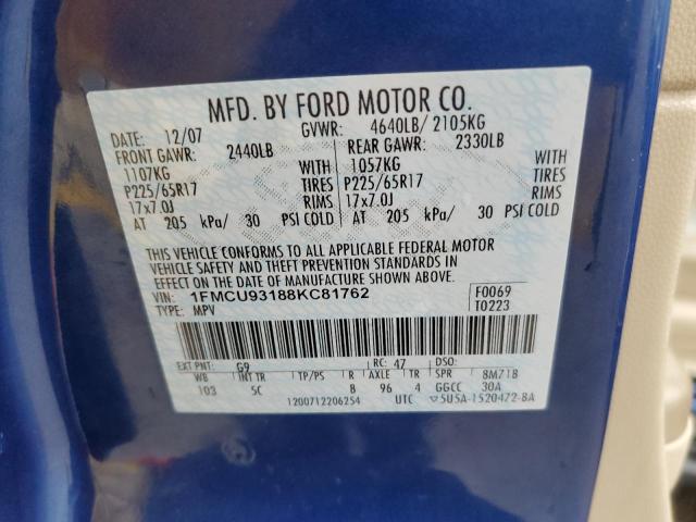 Photo 10 from auction – 2008 FORD ESCAPE XLT with VIN 1FMCU93188KC81762