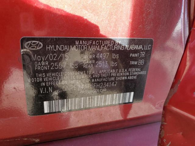 Photo 10 from auction – 2015 HYUNDAI SONATA SE with VIN 5NPE24AF6FH234147