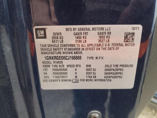Photo 10 from auction – 2012 CHEVROLET TRAVERSE L with VIN 1GNKRGED6CJ196888