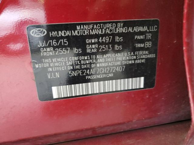 Photo 10 from auction – 2016 HYUNDAI SONATA SE with VIN 5NPE24AF7GH272407