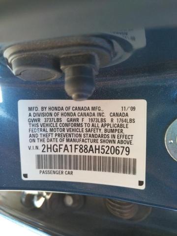 Photo 10 from auction – 2010 HONDA CIVIC EX with VIN 2HGFA1F88AH520679