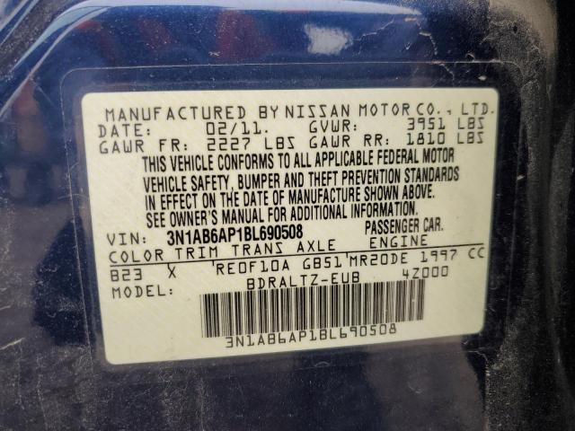 Photo 10 from auction – 2011 NISSAN SENTRA 2.0 with VIN 3N1AB6AP1BL690508