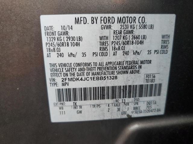 Photo 10 from auction – 2014 FORD EDGE SEL with VIN 2FMDK4JC1EBB51328