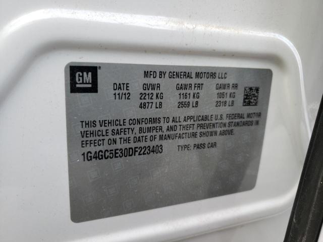 Photo 10 from auction – 2013 BUICK LACROSSE with VIN 1G4GC5E30DF223403