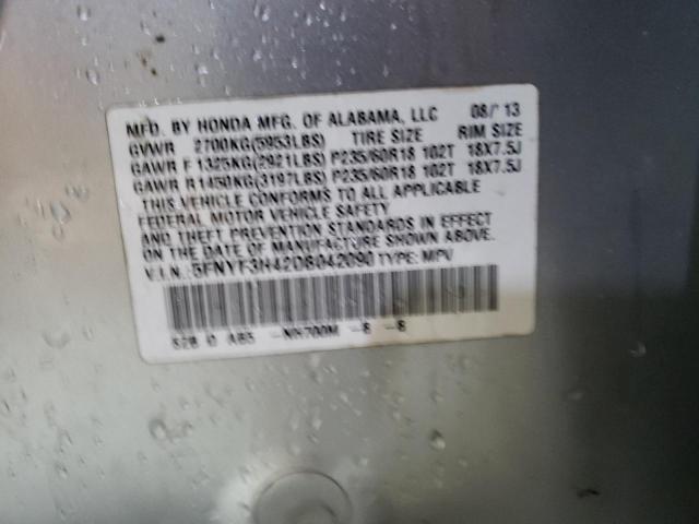 Photo 10 from auction – 2013 HONDA PILOT EX with VIN 5FNYF3H42DB042090