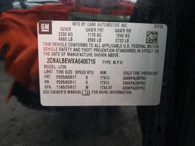 Photo 10 from auction – 2010 CHEVROLET EQUINOX LS with VIN 2CNALBEWXA6406716
