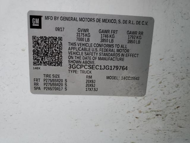 Photo 10 from auction – 2018 CHEVROLET SILVERADO with VIN 3GCPCSEC1JG179764