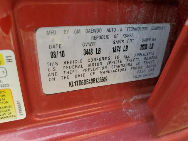 Photo 10 from auction – 2011 CHEVROLET AVEO LS with VIN KL1TD6DE4BB132669