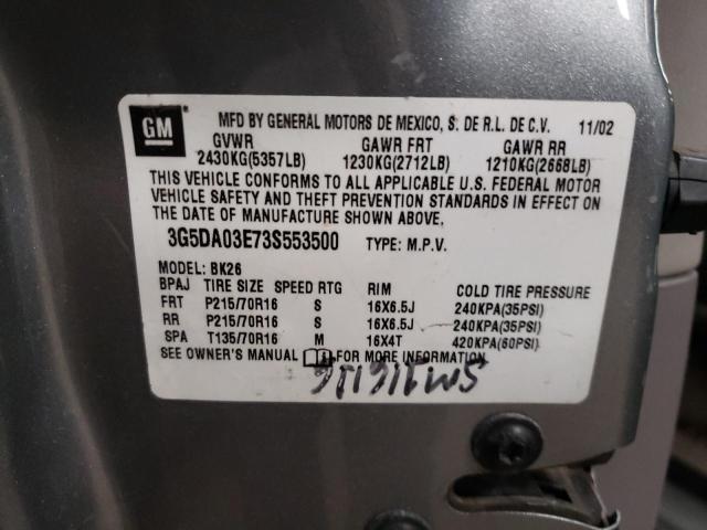 Photo 10 from auction – 2003 BUICK RENDEZVOUS with VIN 3G5DA03E73S553500